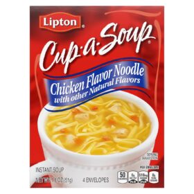 Lipton Cup-a-Soup Chicken Noodle with White Meat – Instant Soup Mix – 4 Count (Pack of 6)