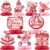 She's the Cherry on Top Baby Shower Decorations - 9Pcs Cherry Theme Honeycomb Centerpieces & Table Toppers for Girls Party