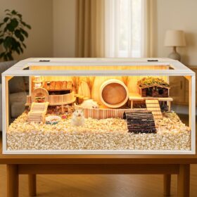 Prolee 40-Inch Wooden Hamster & Guinea Pig Cage – Chew-Proof Habitat with Transparent Acrylic Top & Deep Bedding Design