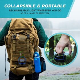 Kizen Collapsible Solar Lantern – Rechargeable LED Camping Light with Powerbank & SOS Modes