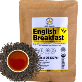 Organic English Breakfast Tea - Single Estate Ceylon OP Loose Leaf | Rich, Crisp & Aromatic Black Tea | 110+ Cups from Idulgashinna