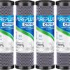 4-Pack 1 Micron Carbon Block Water Filter - 10 inch x 2.5 inch Whole House CTO Cartridge - Fits GE, Dupont, Whirlpool & Pentek Systems