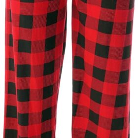 Just Love Women's Cotton Buffalo Plaid Pajama Pants - Breathable Jersey Knit Sleep Lounge Bottoms with Drawstring & Elastic Waist