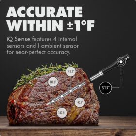 CHEF iQ Sense Smart Wireless Meat Thermometer with WiFi Hub | 4 Ultra-Thin Probes | Unlimited Range & 5 Sensors for BBQ, Grill, Smoker & Oven