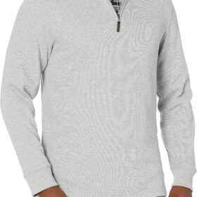 Amazon Essentials Men's Heavyweight French Rib Quarter-Zip Sweater - Soft, Stretchy Pullover for Casual or Work