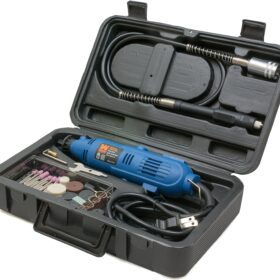 WEN 2305 Variable Speed Rotary Tool Kit with Flex Shaft – 1 Amp 80-Piece Accessory Set for Cutting, Grinding, Carving, and Polishing