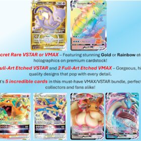 Pokémon TCG VMAX & VSTAR Mega Bundle - 5 Powerful Cards incl. Secret Rare