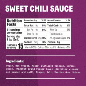 TABASCO Brand Sweet Chili Sauce (11 oz) – Mild Hot Sauce with Ginger & Garlic – Non-GMO, Gluten-Free & Kosher Asian Dipping Sauce for Tacos, Noodles & Marinades