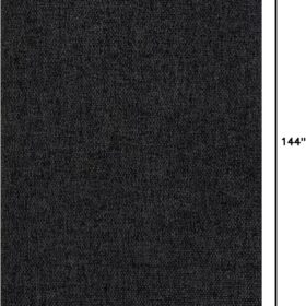 CAMILSON Easy Care Jute Area Rug 9x12 - Dark Gray Indoor/Outdoor Farmhouse Boho Rug for Living Room, Patio & Kitchen - Washable & Stain Resistant