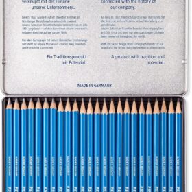 STAEDTLER Mars Lumograph Art Drawing Pencils Set – Premium Graphite Sketching Pencils (12B-10H) in Durable Metal Tin, Break-Resistant Lead, 24-Piece Studio Collection