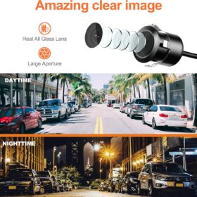 RAAYOO Flush Mount Backup Camera with Metal Housing - 170° HD Rear/Front View, IP69 Waterproof Night Vision Car Reverse Camera (12V-24V, 18.5mm Cutout)