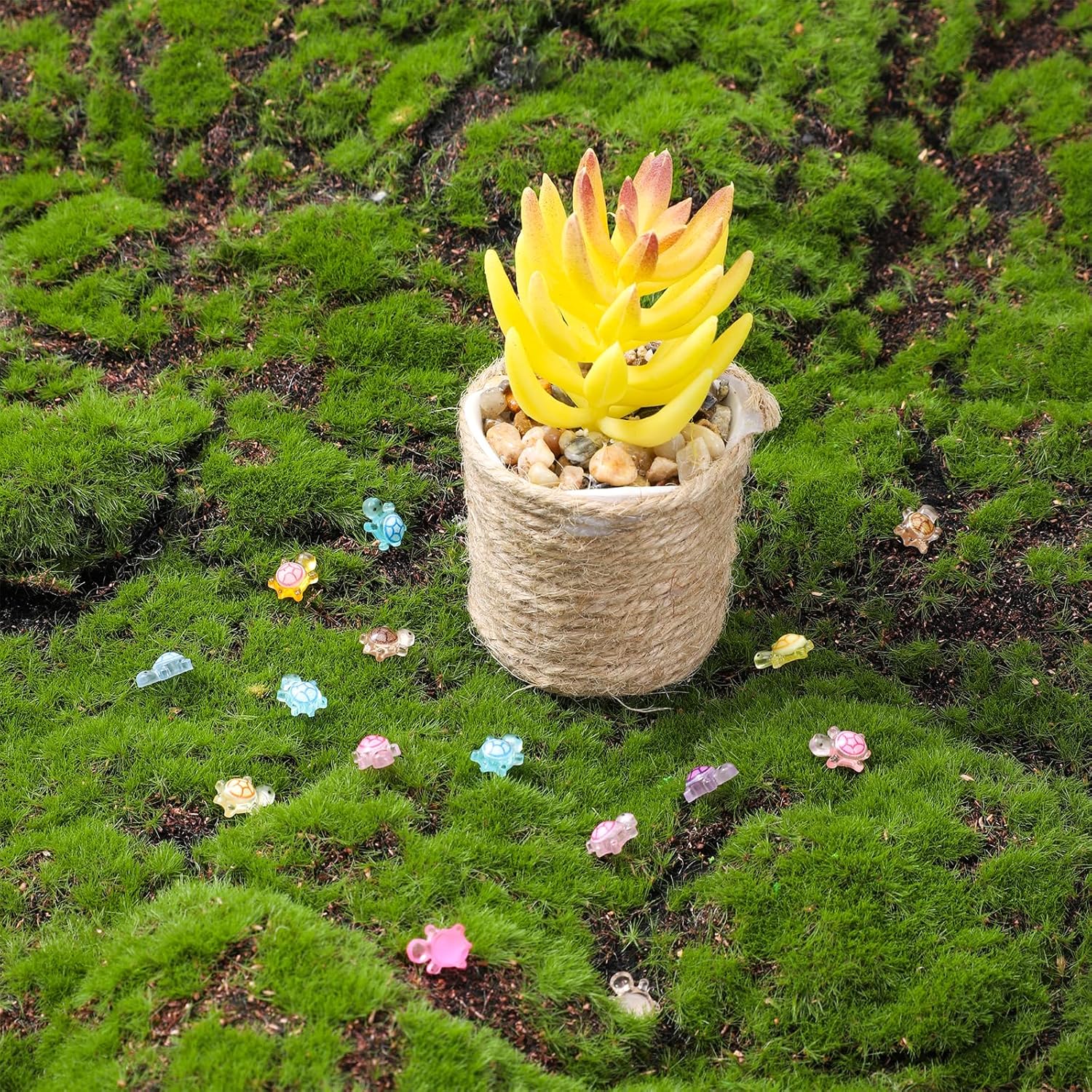 200 Pcs Miniature Glow-in-The-Dark Sea Turtle Figurines - Micro Resin Turtles for Fairy Gardens, DIY Crafts, Aquarium Décor & Ocean-Themed Home Accents