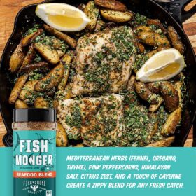Fire & Smoke Society Fish Monger Seasoning (2-Pack) | Gourmet Citrus & Herb Seafood Rub for Salmon, Snapper, Tuna, & Shrimp | All-Natural, Gluten-Free, Keto-Friendly BBQ Spice Blend