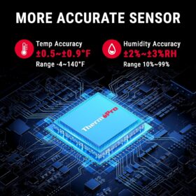 ThermoPro TP351 Bluetooth Digital Hygrometer Thermometer – Smart Wireless Temperature & Humidity Monitor with 260ft Range, App Control, and Data Export for Greenhouses, Incubators, & Home