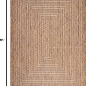 Adiva Rugs Indoor/Outdoor Area Rug – 5' x 7' Weatherproof, Stain-Resistant Polypropylene Patio & Dining Room Floor Mat (Wooden Design)