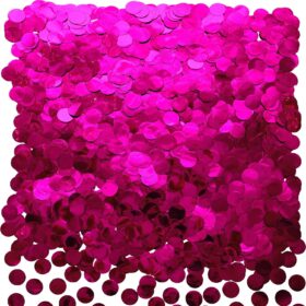 Hot Pink Metallic Foil Confetti - 1.3 oz Circle Dots Table Scatter for Weddings, Bachelorette Parties, Baby Showers & Girls Birthday Decorations