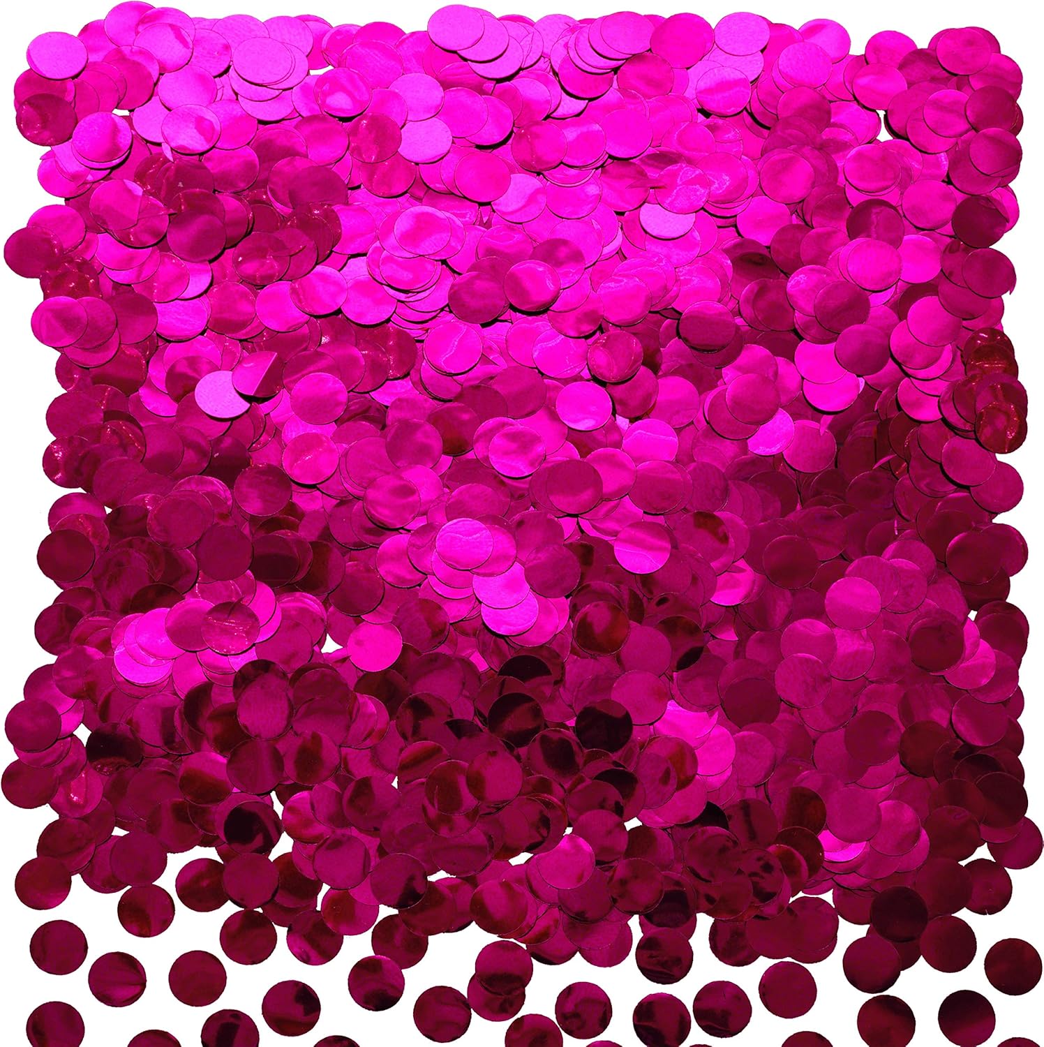 Hot Pink Metallic Foil Confetti - 1.3 oz Circle Dots Table Scatter for Weddings, Bachelorette Parties, Baby Showers & Girls Birthday Decorations