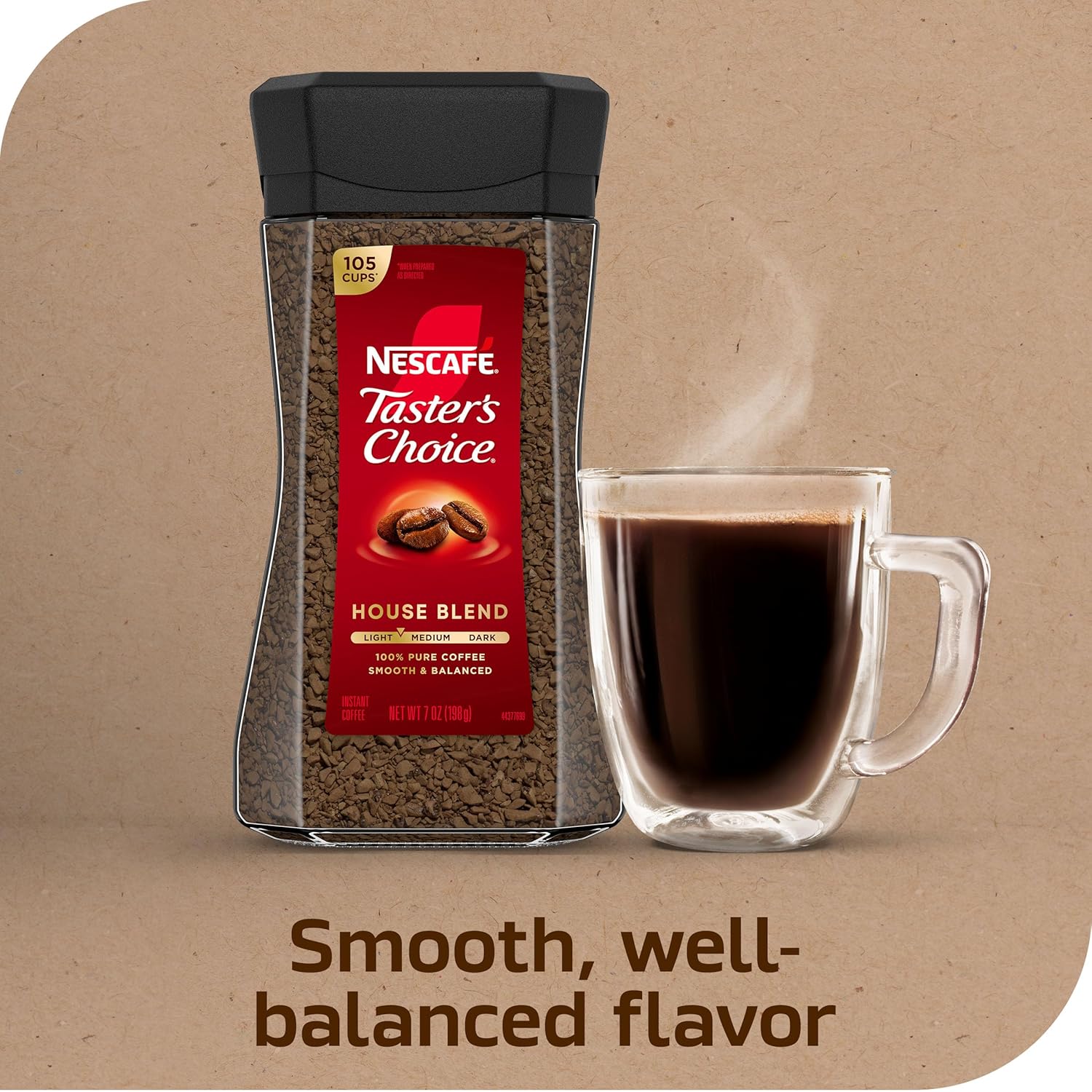 NESCAFÉ Taster's Choice House Blend Instant Coffee — 100% Real Arabica & Robusta, Smooth Light Roast, 2 Count (Pack of 2)