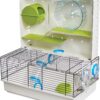 MidWest Homes for Pets Awesome Arcade Hamster Cage – Multi-Level Small Animal Habitat with Deep Base, Exercise Wheel, Water Bottle & Accessories (18.1" x 11.4" x 21.5")