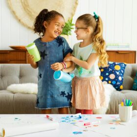 Munchkin Miracle 360° Sippy Cups for Toddlers (10oz, 2 Pack, Green/Blue) – Spill-Proof, Dentist Recommended Training Cup with No Spouts