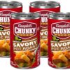 Campbell's Chunky Savory Pot Roast Soup, 18.8 Oz Cans (Pack of 4) – Ready to Serve, High Protein
