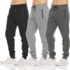 PURE CHAMP Men's Fleece Joggers Sweatpants - 3 Pack Athletic Active Joggers with Zipper Pockets & Drawstring