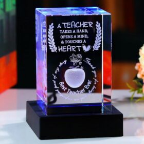 3D Crystal Tree of Life Engraved Keepsake – Unique Teacher Appreciation, Retirement & End of Year Gift for Women