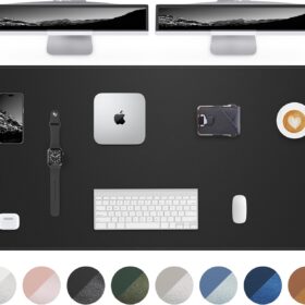 AFIING Extra Large Desk Mat (63" x 17") - Premium PU Leather Office Desk Pad, Non-Slip Waterproof Mouse Pad with Stitches, Full Desk Protector for Keyboard, Laptop & Writing (Black)