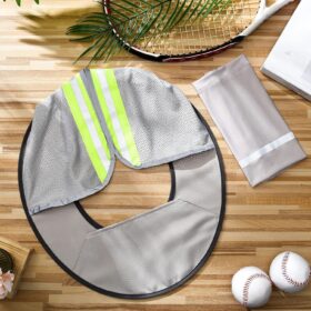 SATINIOR High Visibility Hard Hat Sun Shade & Neck Gaiter Set – Reflective Safety Helmet Accessories for Cooling Neck Protection (Dusty Grey)