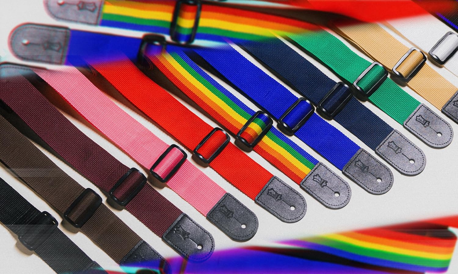 Levy's Leathers M8POLY-BLK 2-Inch Polypropylene Guitar Strap with Genuine Leather Ends & Tri-Glide Adjustment (Black)