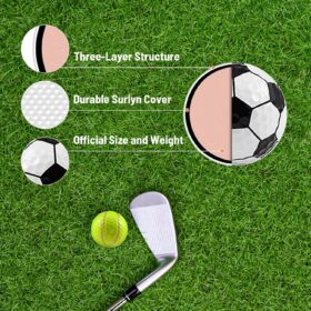 S Sheffla 6-Pack Novelty Golf Balls – Fun Sports Designs for Kids, Beginners & Practice – Funny Gift Idea