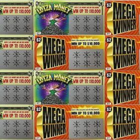 Mega Winner & Lotza Money Fake Lottery Tickets - 12 Pack Prank Scratch-Offs for Party Gags & April Fools Jokes