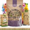 Organo Republic Edible Flower Seeds Kit - 25 Varieties, 8,000+ Non-GMO Heirloom Seeds for Planting, Indoor & Outdoor Gardens