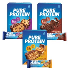 Pure Protein Bars, Variety Pack - 20g Protein, Low Sugar, Gluten Free, High Energy Snacks for Muscle Recovery & Meal Replacement (18 Count, 1.76oz Bars)