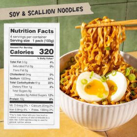 Momofuku Soy & Scallion Air-Dried Ramen Noodles – Restaurant Quality, Chewy Texture, 20% More Sauce (4 Pack)