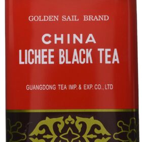 Golden Sail Brand Premium China Lichee Black Tea - 16 oz (1 lb) Loose Leaf Tin - Sweet & Fruity Aroma