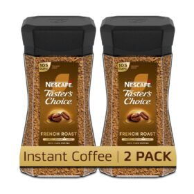 NESCAFÉ Taster's Choice French Roast Instant Coffee — 100% Real Arabica & Robusta Blend, Bold Dark Roast, 7 Oz Jars (Pack of 2)