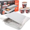 Camerons Original Stovetop Smoker - Stainless Steel Indoor Outdoor Smoking Box Set with Oak, Apple & Hickory Wood Chips - Multipurpose Gas, Electric & Grill Cookware