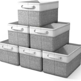 Sorbus 6-Pack Large Collapsible Storage Bins - Sturdy Fabric Organizing Baskets with Handles for Closet, Shelves, and Nursery