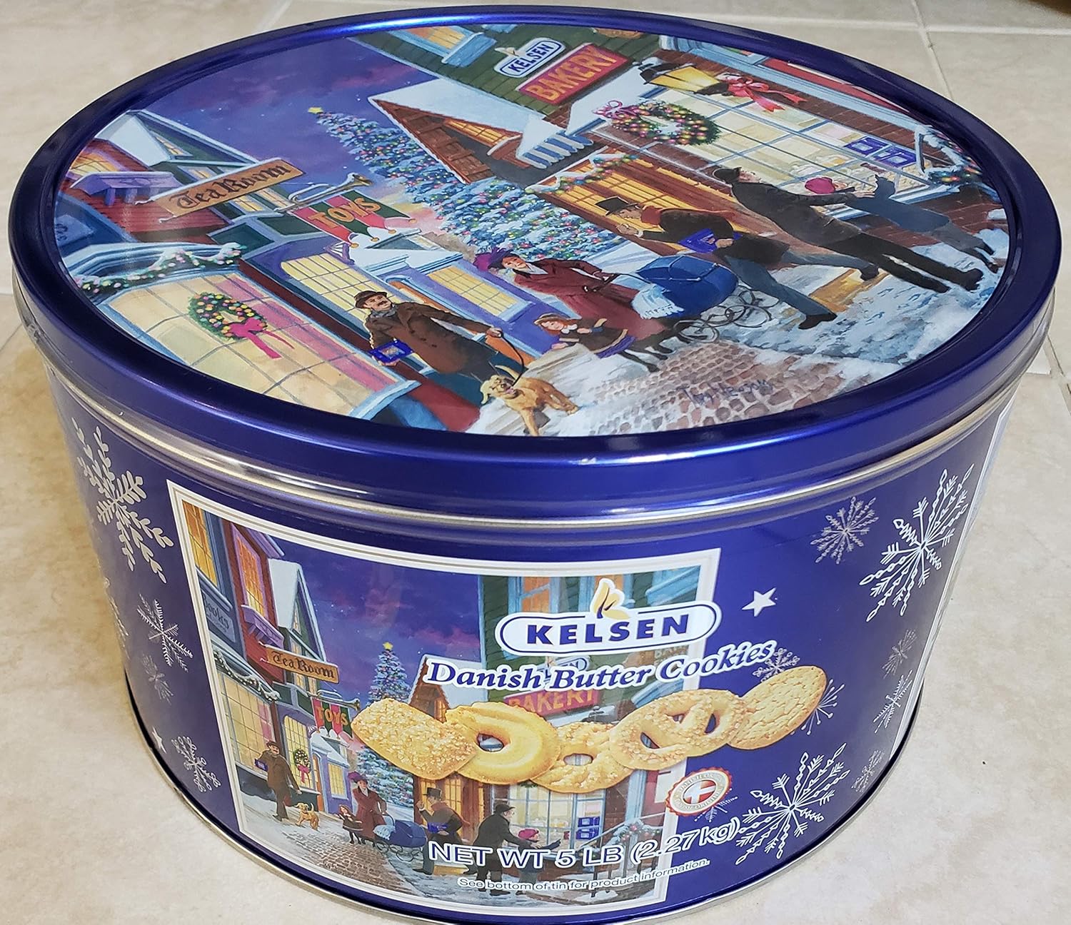 Kelsen Danish Butter Cookies – 5 Lb Bulk Tin, Classic Royal Dansk Style Bakery Treats
