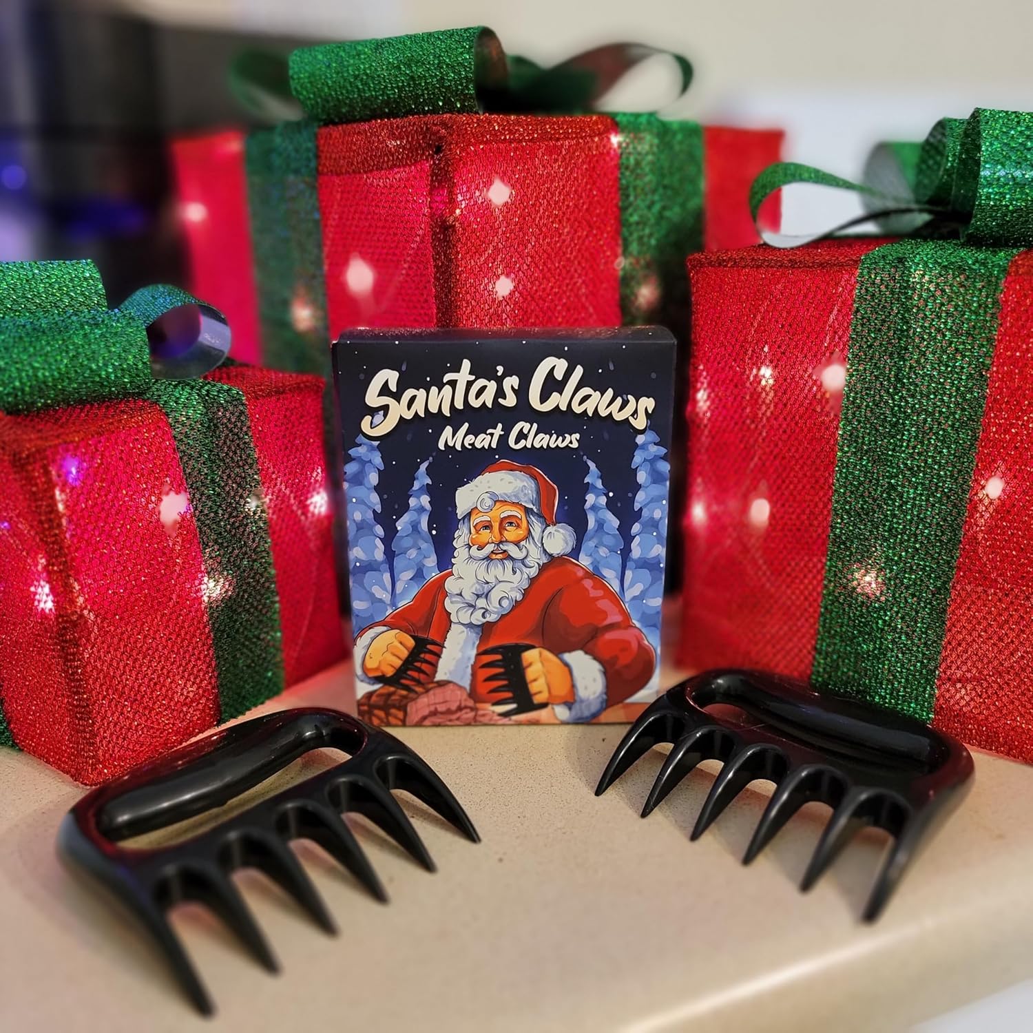 Meat Shredder Claws - Heavy Duty BBQ Pulled Pork & Beef Forks - Ergonomic Heat Resistant Kitchen Tools for Grilling, Smoking, & Meat Handling - Unique Christmas Stocking Stuffer & White Elephant Gift Idea for Men & Dad