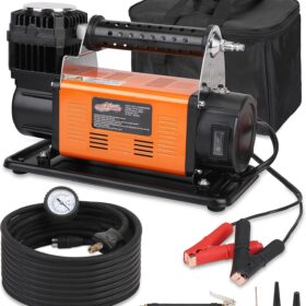 Heavy Duty 12V Portable Air Compressor Kit - 150 PSI, 6.35 CFM High Performance Off-Road Tire Inflator for 4x4, Jeep, RV, and SUVs with Carry Bag