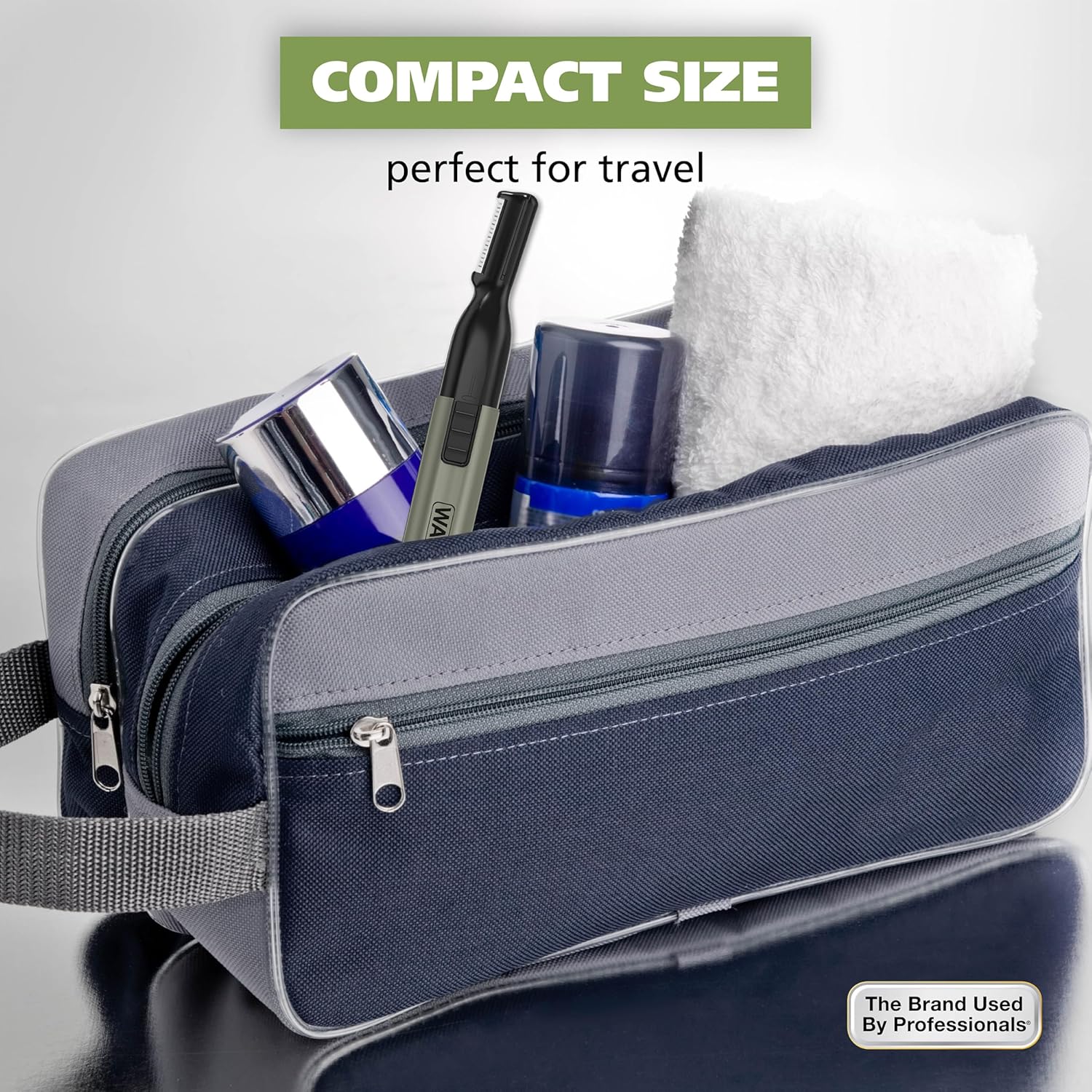 Wahl Micro Groomsman 2-in-1 Battery Operated Personal Trimmer - Precision Nose, Ear & Eyebrow Trimmer with Detail Head (Model 05640-600)