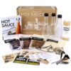 DIY Hot Sauce Making Kit - Deluxe Gourmet Gift Set for Men & Dads - 3 Chili Peppers (Jalapeno, Chipotle, Habanero), Spice Blend, Bottles & Recipe Booklet