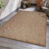 Adiva Rugs Indoor/Outdoor Area Rug – 5' x 7' Weatherproof, Stain-Resistant Polypropylene Patio & Dining Room Floor Mat (Wooden Design)