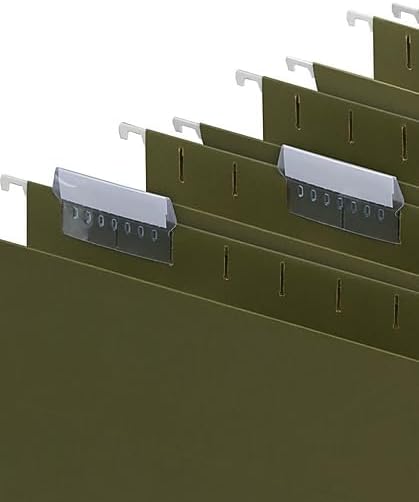 Staples Heavy-Duty Hanging File Folders, Letter Size, 5-Tab, Standard Green - 100 Pack (2 Boxes of 50)