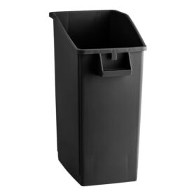 Lavex Commercial Under-Counter Trash Can - 23 Gallon Black Rectangular Waste Bin with Handle, Polypropylene