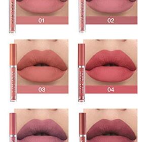 6-Piece Matte Liquid Lipstick Set - Long-Lasting Waterproof Non-Stick Cup Lip Gloss (Set B)