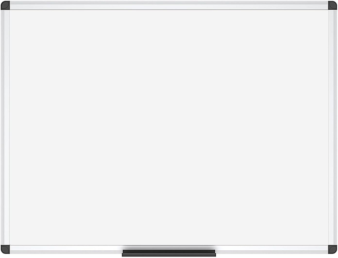 VIZ-PRO Magnetic Dry Erase Board - 24 x 18 Inch Silver Aluminum Framed Presentation Whiteboard with Pen Tray & Mounting Kit