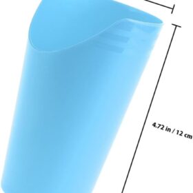 Senior sippy cups - 2 Pack Spill-Proof Plastic Drinking Cups with Handles, Ergonomic Angled Design for Elderly, Disabled, Bedridden - 8oz Capacity, Blue